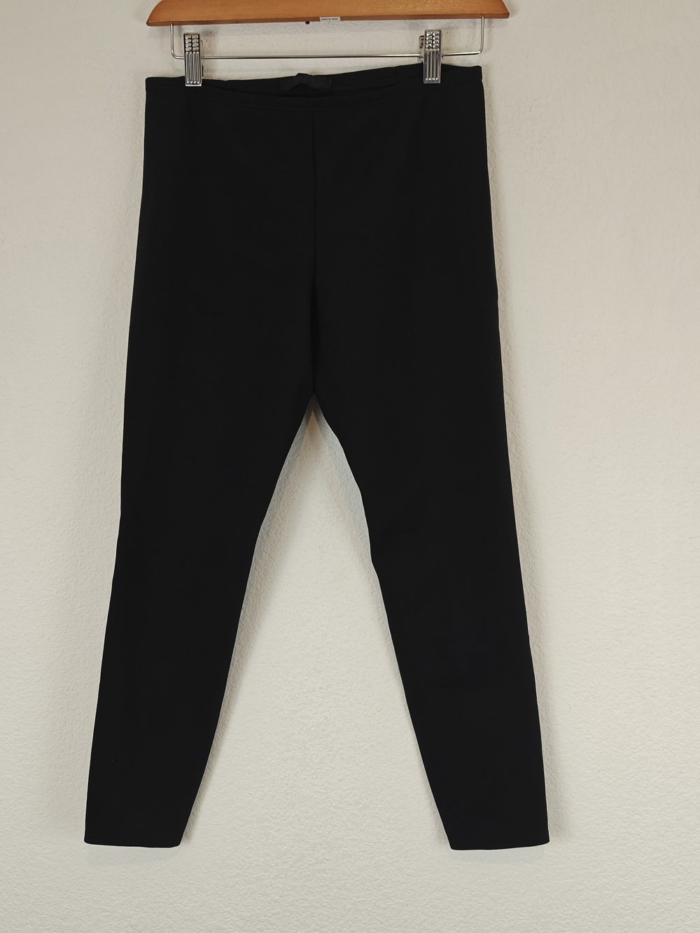 The Row Minimalist Luxe Pleated Back Leggings Black Pull-On Designer Essential S